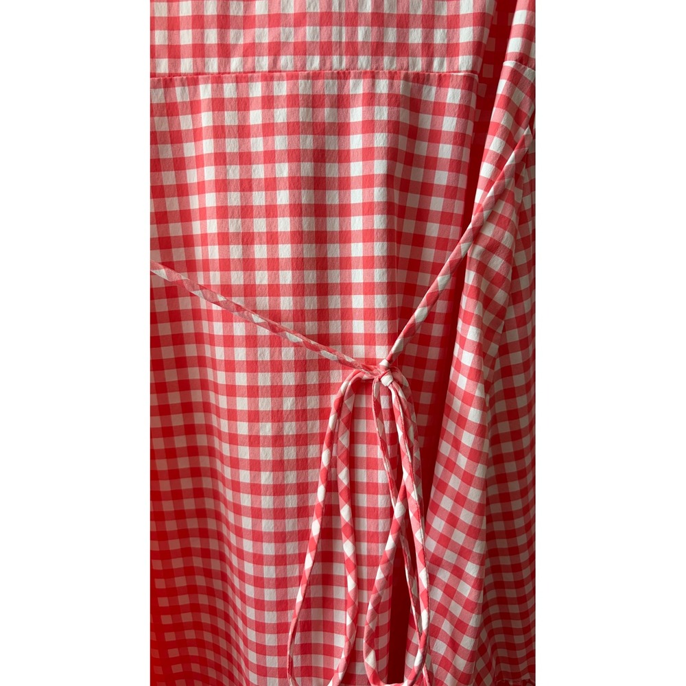 Southern Tide Womens Orange Gingham Ruffle Wrap Dress Sleeveless Size M Mini - Picture 7 of 9